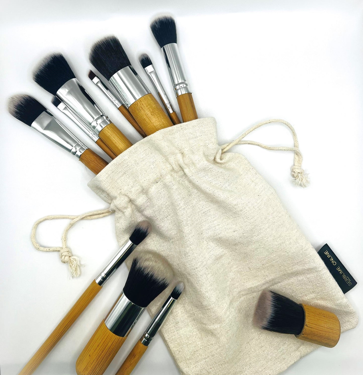 Bamboo Makeup Brush Set - 11 Pieces