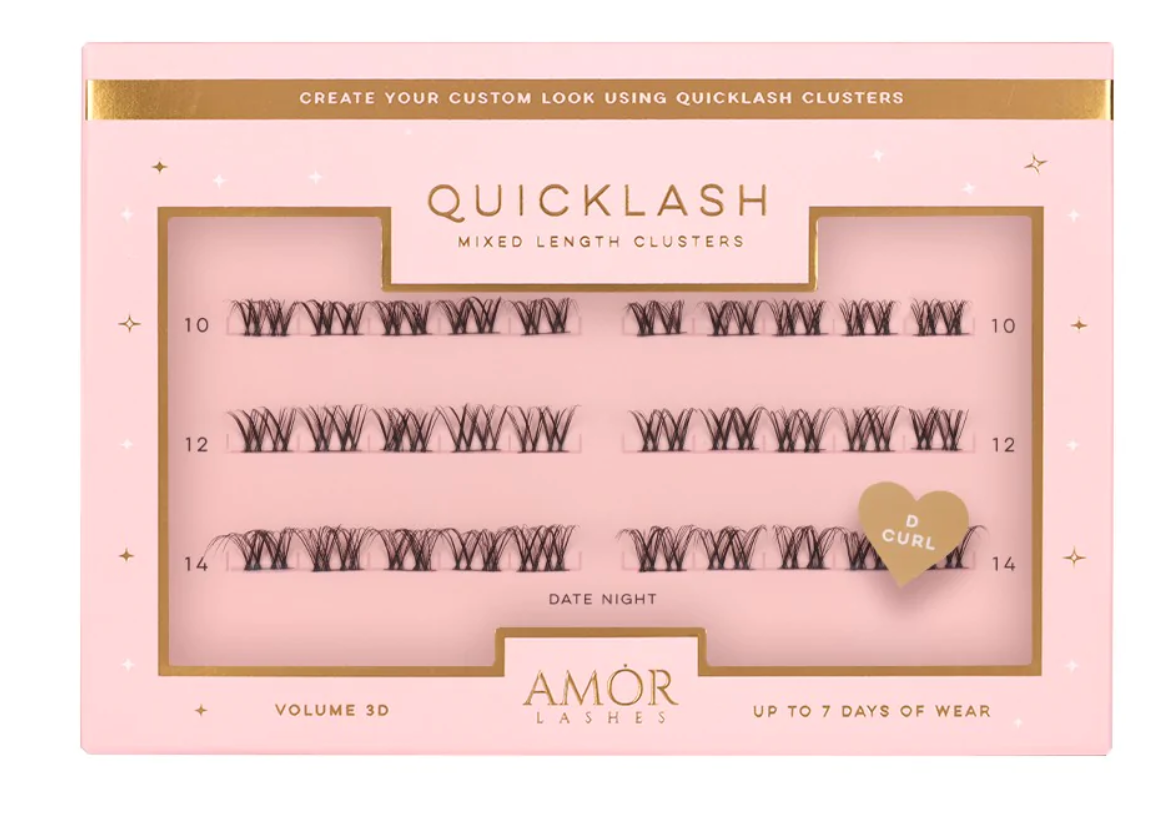 Mixed Length Clusters - Date Night - QuickLash by Amor Lashes UK